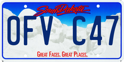 SD license plate 0FVC47