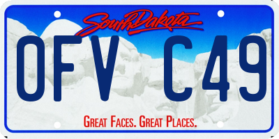 SD license plate 0FVC49