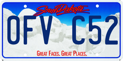 SD license plate 0FVC52