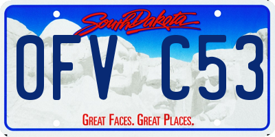 SD license plate 0FVC53