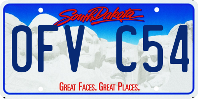 SD license plate 0FVC54