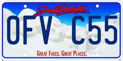 SD license plate 0FVC55