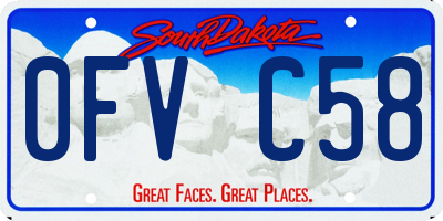 SD license plate 0FVC58
