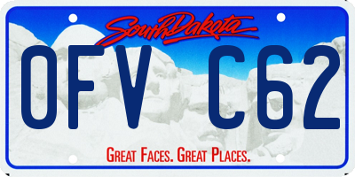 SD license plate 0FVC62