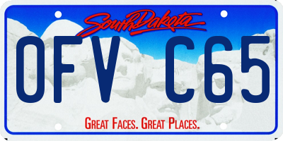 SD license plate 0FVC65
