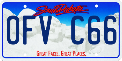 SD license plate 0FVC66