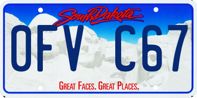 SD license plate 0FVC67
