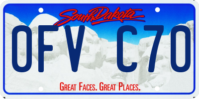 SD license plate 0FVC70