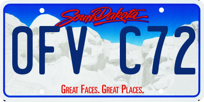 SD license plate 0FVC72