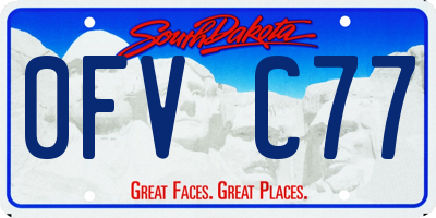 SD license plate 0FVC77