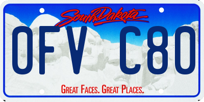 SD license plate 0FVC80