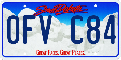 SD license plate 0FVC84