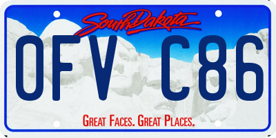 SD license plate 0FVC86