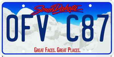 SD license plate 0FVC87