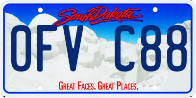 SD license plate 0FVC88