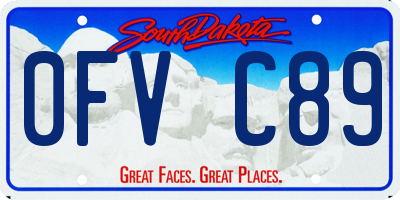 SD license plate 0FVC89