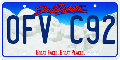 SD license plate 0FVC92