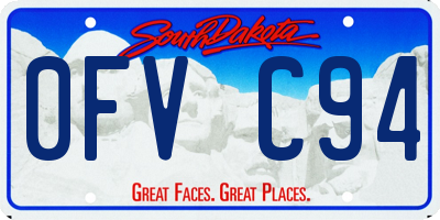 SD license plate 0FVC94