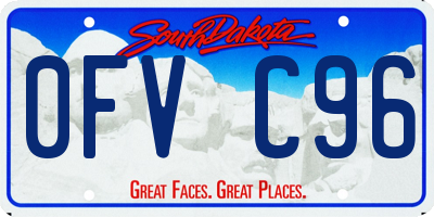 SD license plate 0FVC96