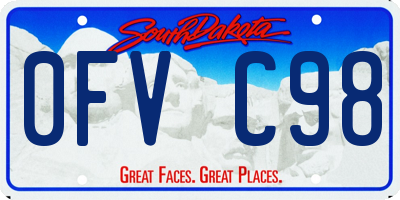 SD license plate 0FVC98