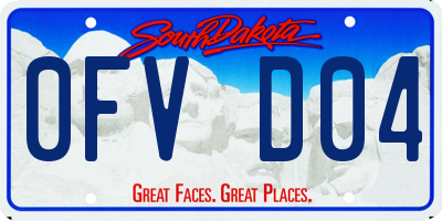 SD license plate 0FVD04