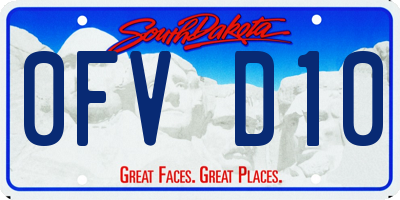 SD license plate 0FVD10