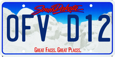 SD license plate 0FVD12