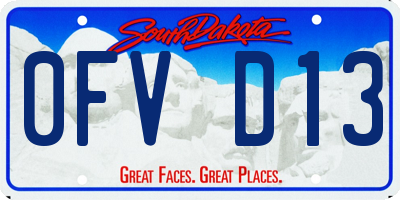 SD license plate 0FVD13