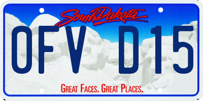 SD license plate 0FVD15