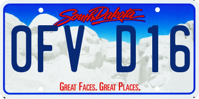 SD license plate 0FVD16