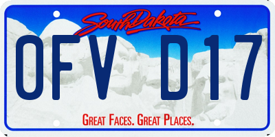 SD license plate 0FVD17