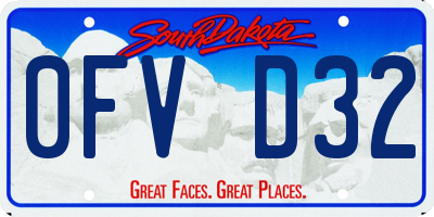 SD license plate 0FVD32