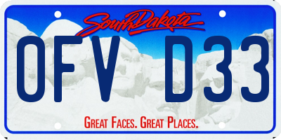 SD license plate 0FVD33