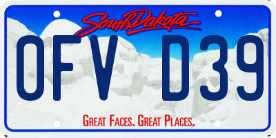 SD license plate 0FVD39
