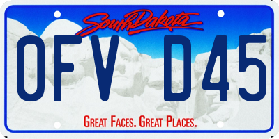 SD license plate 0FVD45