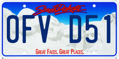 SD license plate 0FVD51