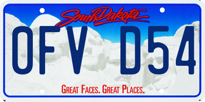 SD license plate 0FVD54