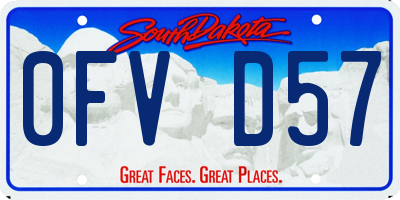 SD license plate 0FVD57