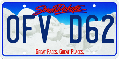SD license plate 0FVD62