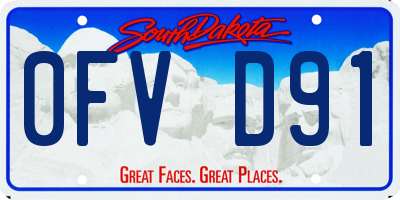 SD license plate 0FVD91
