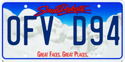 SD license plate 0FVD94