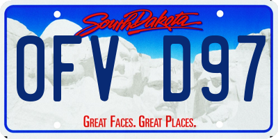 SD license plate 0FVD97