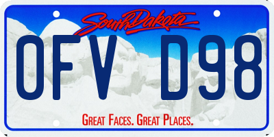 SD license plate 0FVD98