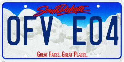 SD license plate 0FVE04
