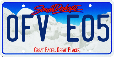 SD license plate 0FVE05