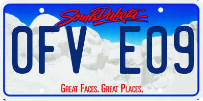 SD license plate 0FVE09