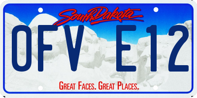 SD license plate 0FVE12