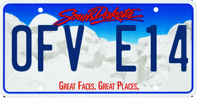 SD license plate 0FVE14