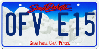 SD license plate 0FVE15