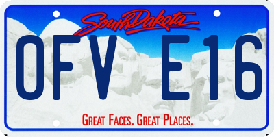 SD license plate 0FVE16